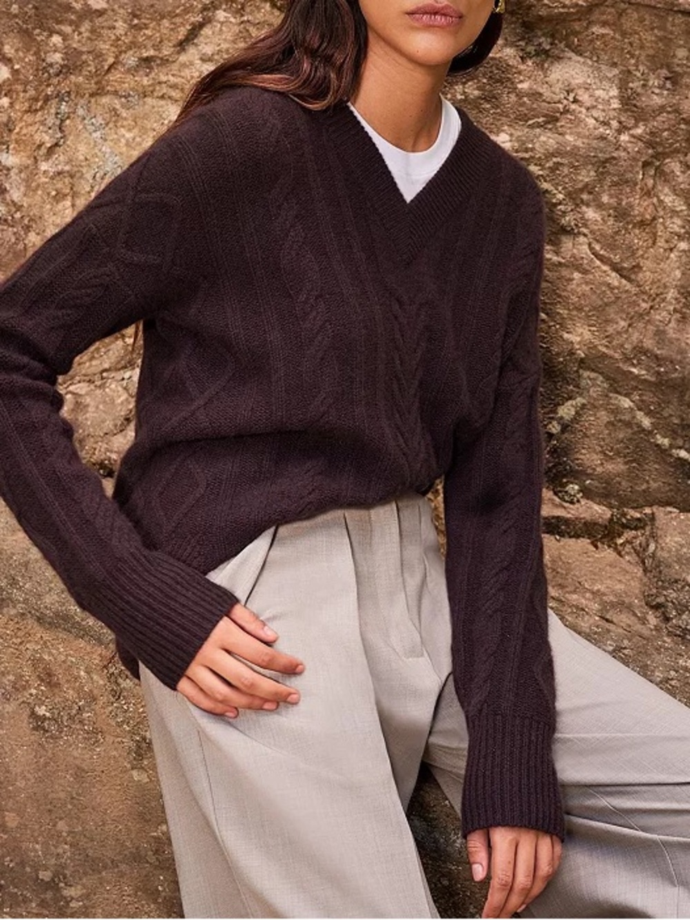 C by Bloomingdale’s Cable Knit Cashmere Sweater